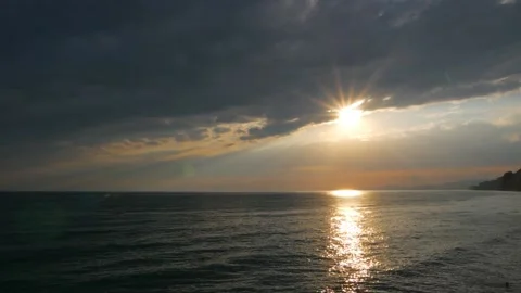 General view of the sunset over the sea Vídeos de archivo 130265089