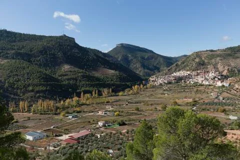 General view of the town of Bogarra Stock Photos