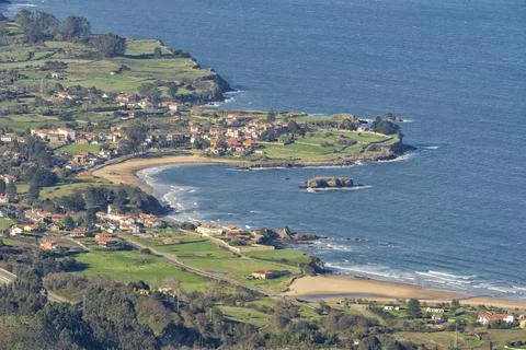 General view of the town La Isla in Spain Stock Photos