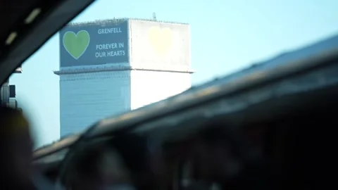 General views of Grenfell Tower Stock Footage 301204220