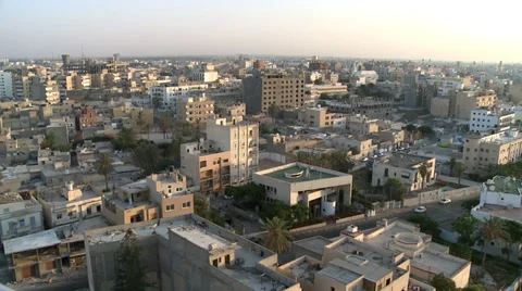 General Views over Tripoli, Libya at dusk Vídeo Stock 36032358
