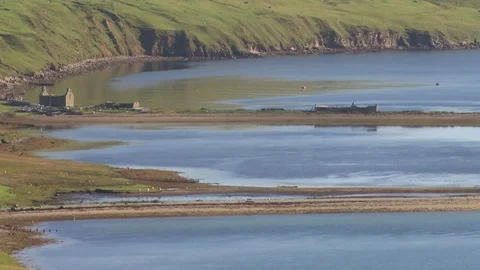 General views of the Shetland Isles Stock Footage 77354292