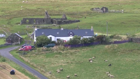 General views of the Shetland Isles Stock Footage 77354342
