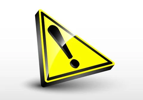 General warning 3d object sign Stock Illustration