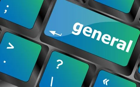 General word on keyboard key, notebook computer button Illustrazione stock