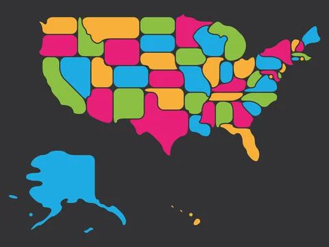 Generalized retro map of USA Stock Illustration