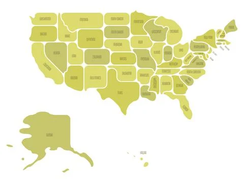 Generalized smooth map of USA Ilustração Stock
