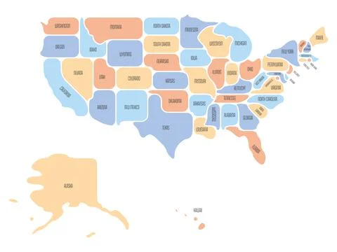 Generalized smooth map of USA Stock Illustration