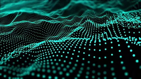 Generate Abstract particle wave form animation on black background. Footage 4K. Stock Footage 149593911