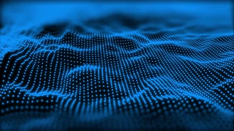 Generate Abstract particle wave form animation on black background Stock Footage 149751160