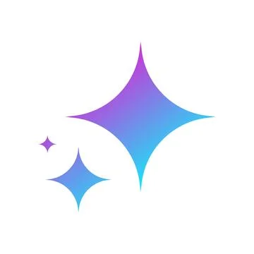 Generate AI Abstract Symbol. Artificial Intelligence Colorful Stars Icon Stock Illustration