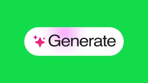 Generate Ai button animation on transparent background. animation generate AI ar Stock Footage 314614656