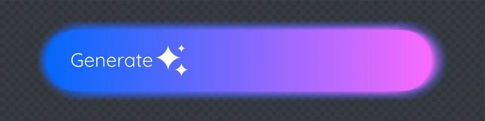 Generate AI button bar in blurred neon gradient stile. Artificial intelligence 스톡 일러스트