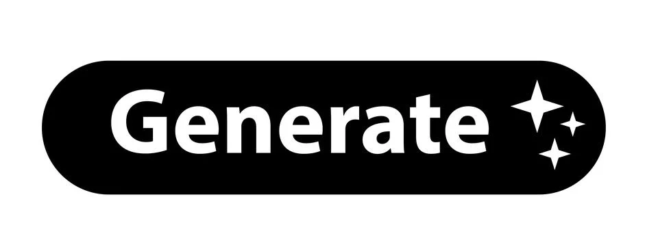 Generate AI button. LLM artificial intelligence icon. Machine learning Illustrazione stock