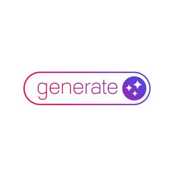 Generate with ai button on white, vector design Stockillustratie