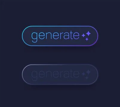 Generate with ai buttons, dark vector design Stock Illustration