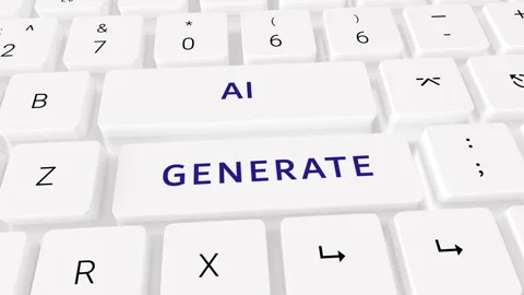 Generate AI Closeup of computer keyboard Stock Footage 264896759
