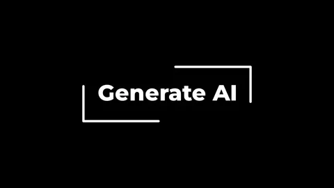 Generate AI Text Animation with Underlines and Brackets on Black and Green .. Stock Footage 339208685