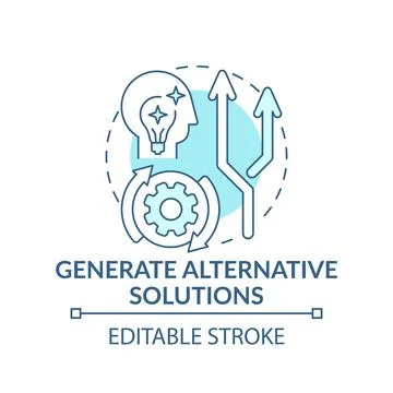 Generate alternative solutions blue concept icon Stock Illustration