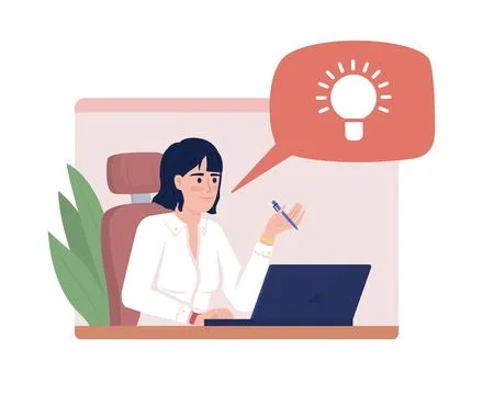 Generate ideas flat concept vector cartoon illustration Illustrazione stock