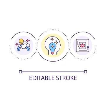Generate ideas loop concept icon Stock Illustration