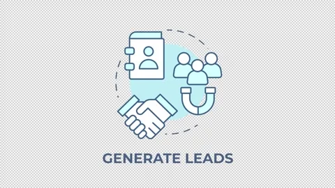Generate leads blue concept icon animation Stock Footage 337936891