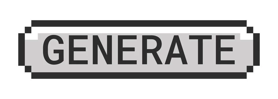 Generate monochrome pixel art button Stock Illustration