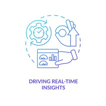 Generate real-time insights blue gradient concept icon Stock Illustration