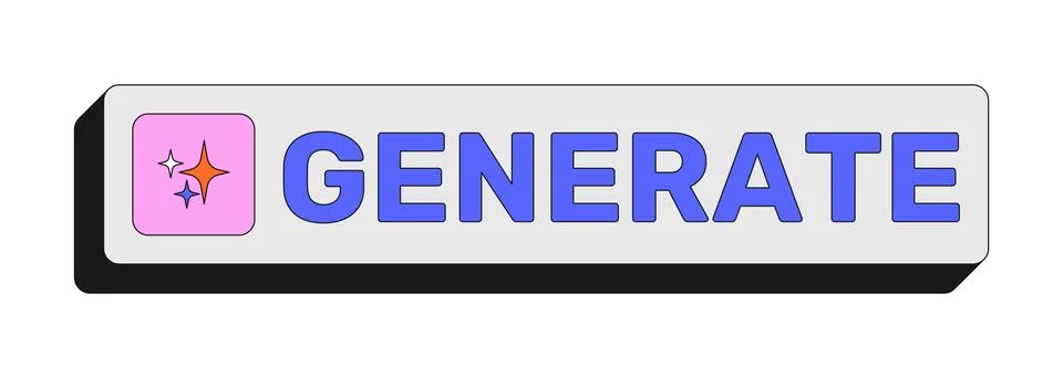 Generate rectangular UI web button Illustrazione stock
