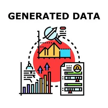 Generated data analysis and business analytics concept Stock Illustration