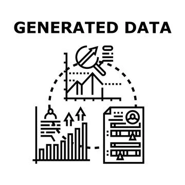 Generated data analysis and business analytics concept Stock Illustration