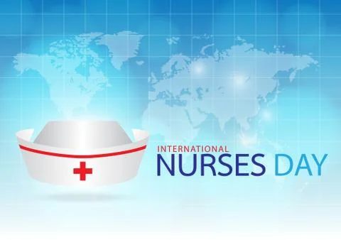 Generated image nurse cap on blue background. Stock Illustration