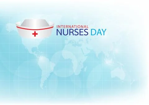 Generated image nurse cap on light blue background. Stock Illustration