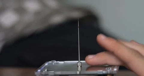 Generated lightning and children's fingers. Experiment with a resonant Stock Footage 252089141
