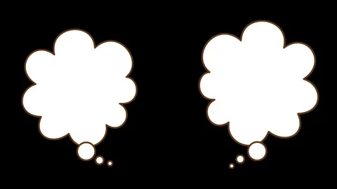 Generated two thought bubbles animation - Lower started position Stock Footage 120013230