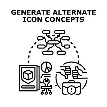 Generating alternate icon concepts and design solutions Stockillustratie