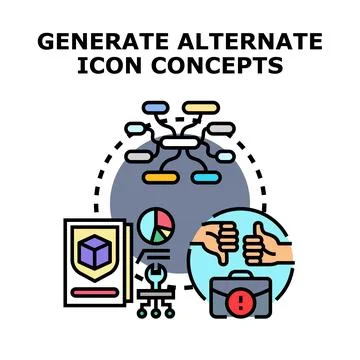 Generating alternate icon concepts and design solutions Stock Illustration