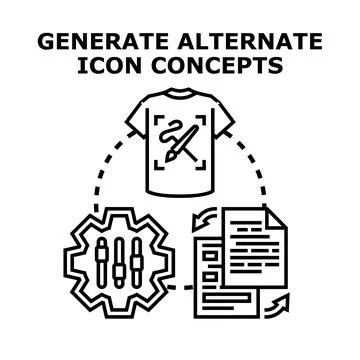 Generating alternate icon concepts for creative design Illustrazione stock