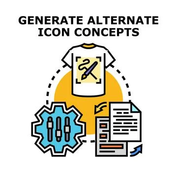 Generating alternate icon concepts for creative design Stock Illustration