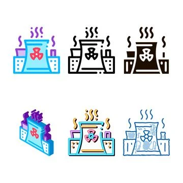Generating atomic plant clean vector thin line icon Stock Illustration