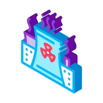 Generating Atomic Plant isometric icon vector illustration Stock Illustration