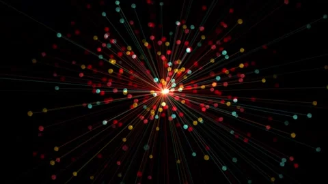 Generating balls from the center with plain black background Stock Footage 289214811