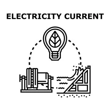 Generating clean electricity current from renewable water power Ilustración de archivo
