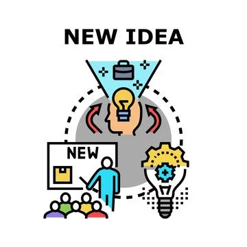 Generating creative business ideas and innovative solutions Stock Illustration