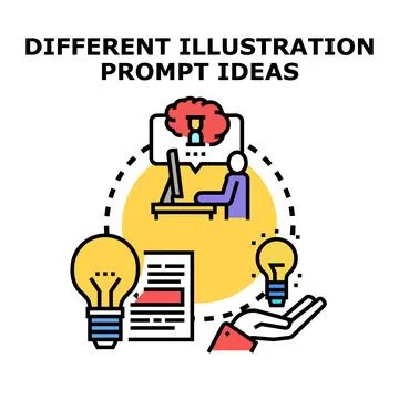 Generating creative content ideas and prompts Stock Illustration