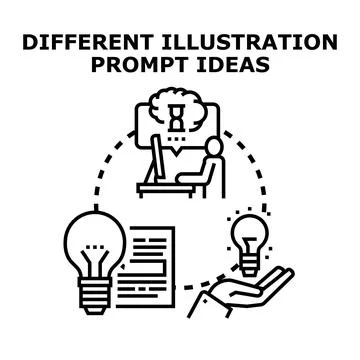 Generating creative content ideas and prompts Stock Illustration
