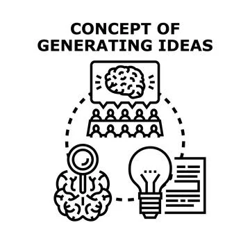 Generating creative ideas and business strategy concept Stock Illustration