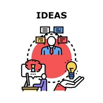 Generating creative ideas and innovative business solutions Stock Illustration