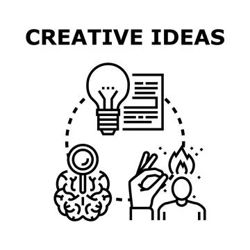 Generating creative ideas and innovative business solutions Stock Illustration