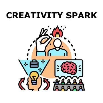 Generating creative ideas and innovative business solutions Stock Illustration